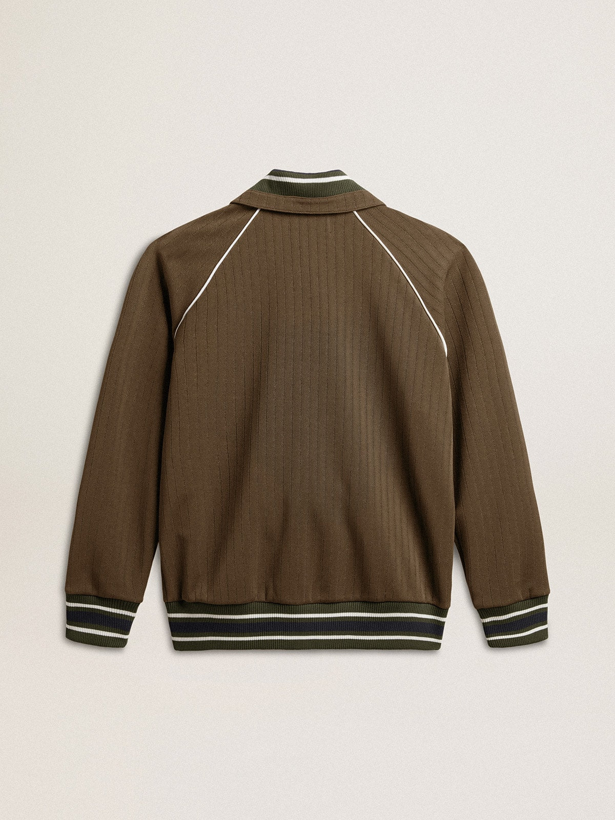 Men’s military green zipped sweatshirt with white logo