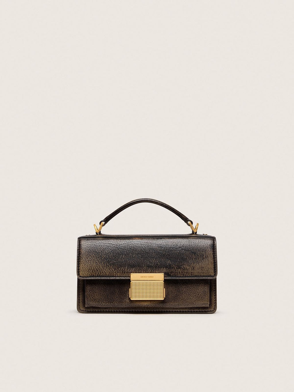 Small Venezia Bag in dark brown leather with gold buckle