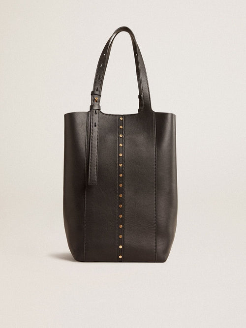 24/7 Bag North South in black leather with adjustable handles