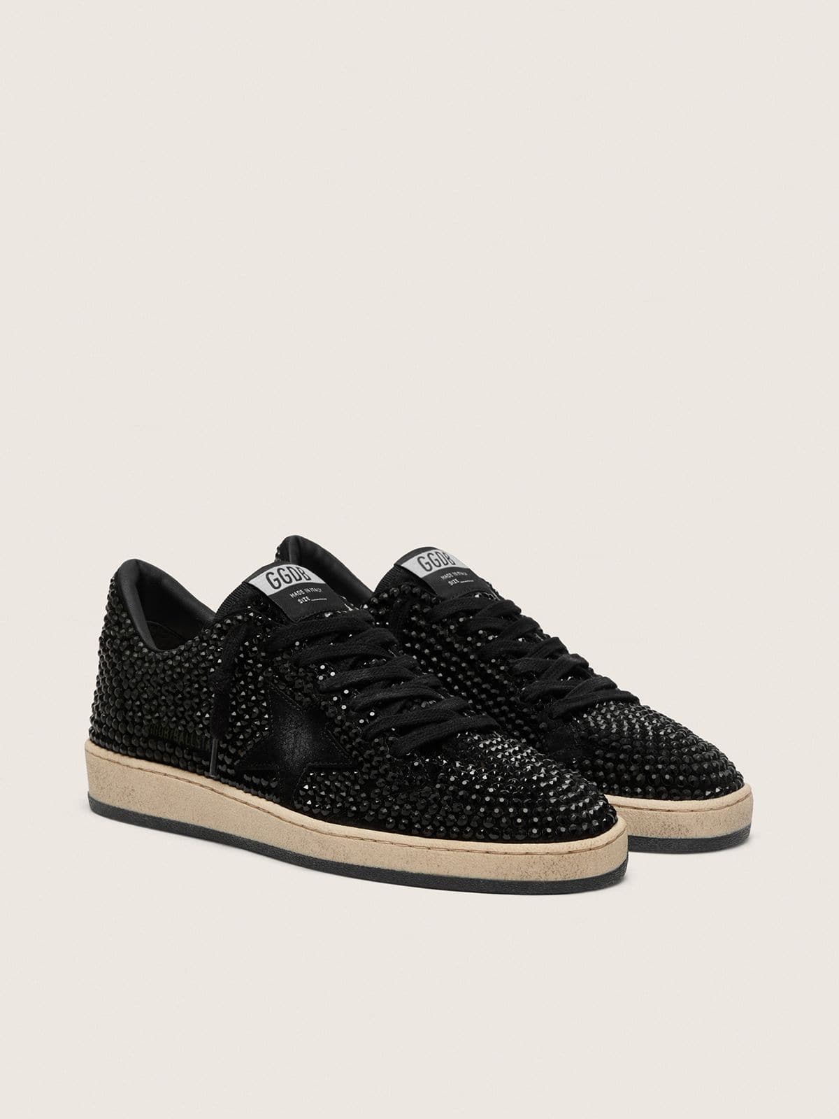 Ball Star in suede with black Swarovski crystals and black suede star