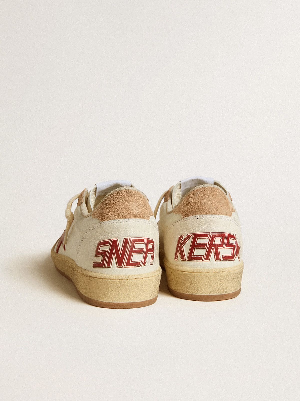Women’s Ball Star in nappa leather with red star and pink suede inserts