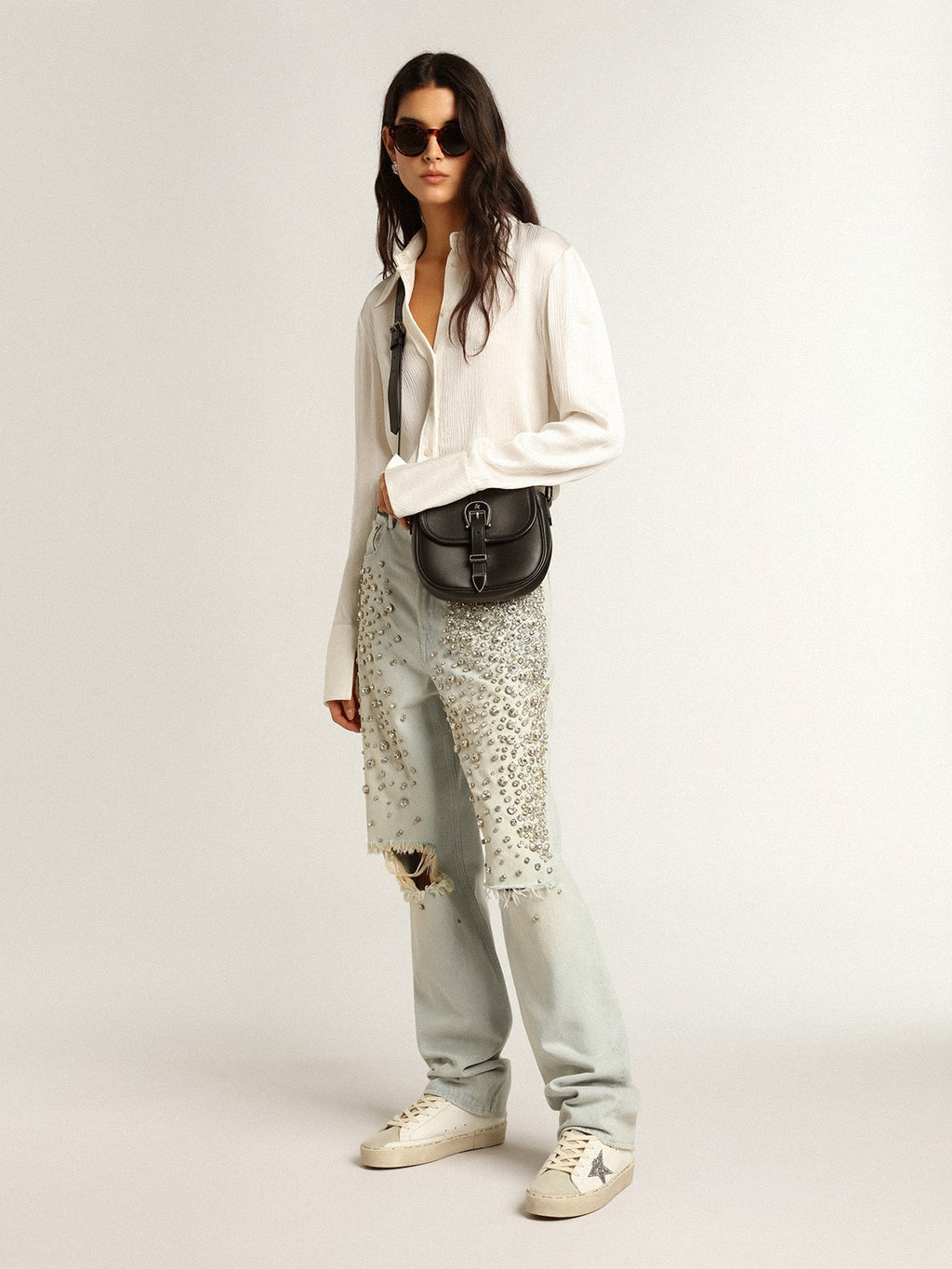 Women’s Hi Star with silver glitter star and dove-gray nubuck heel tab