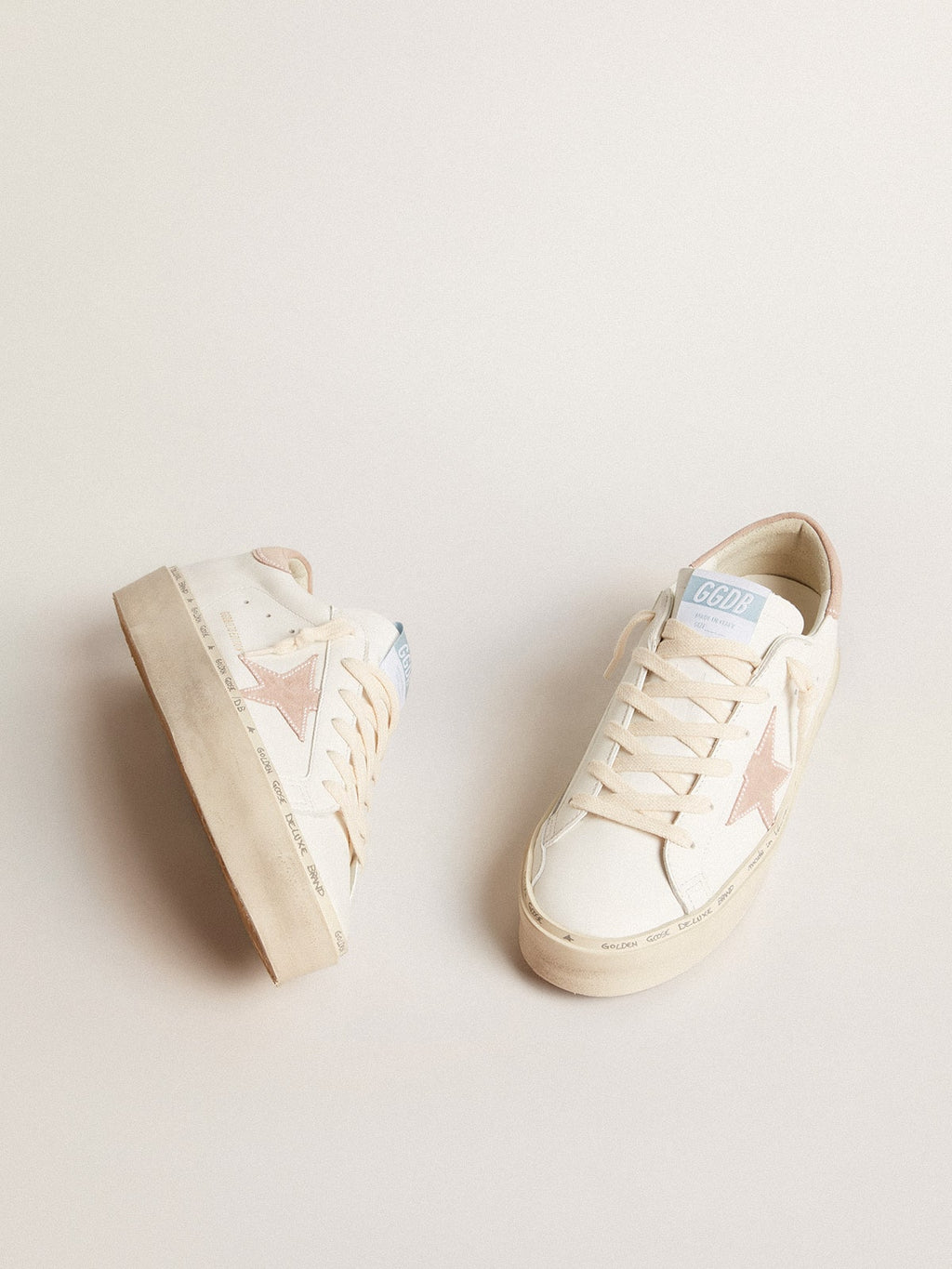 Women's Hi Star LTD with old rose suede star and heel tab with pearls
