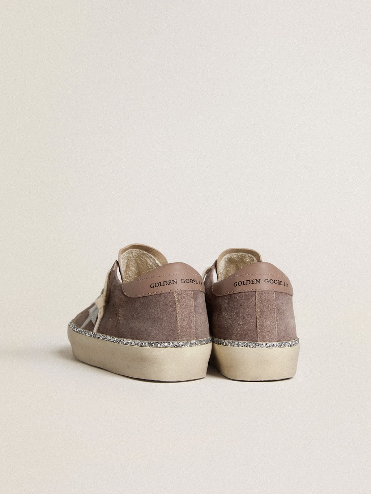 Women's Hi Star in suede with silver leather star and leather heel tab