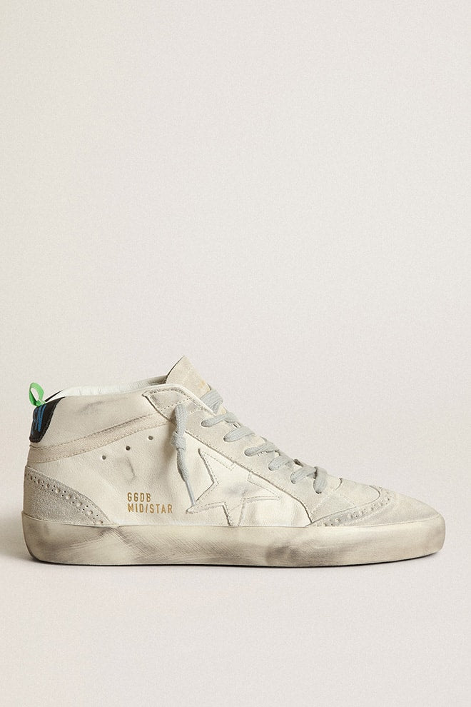 Women’s Mid-Star with white leather star and gray suede inserts