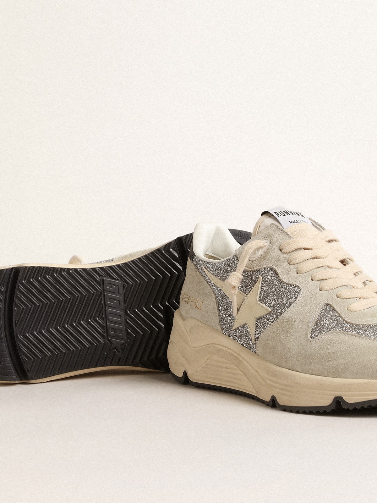 Women's Running Sole embellished with Swarovski crystals and ivory star