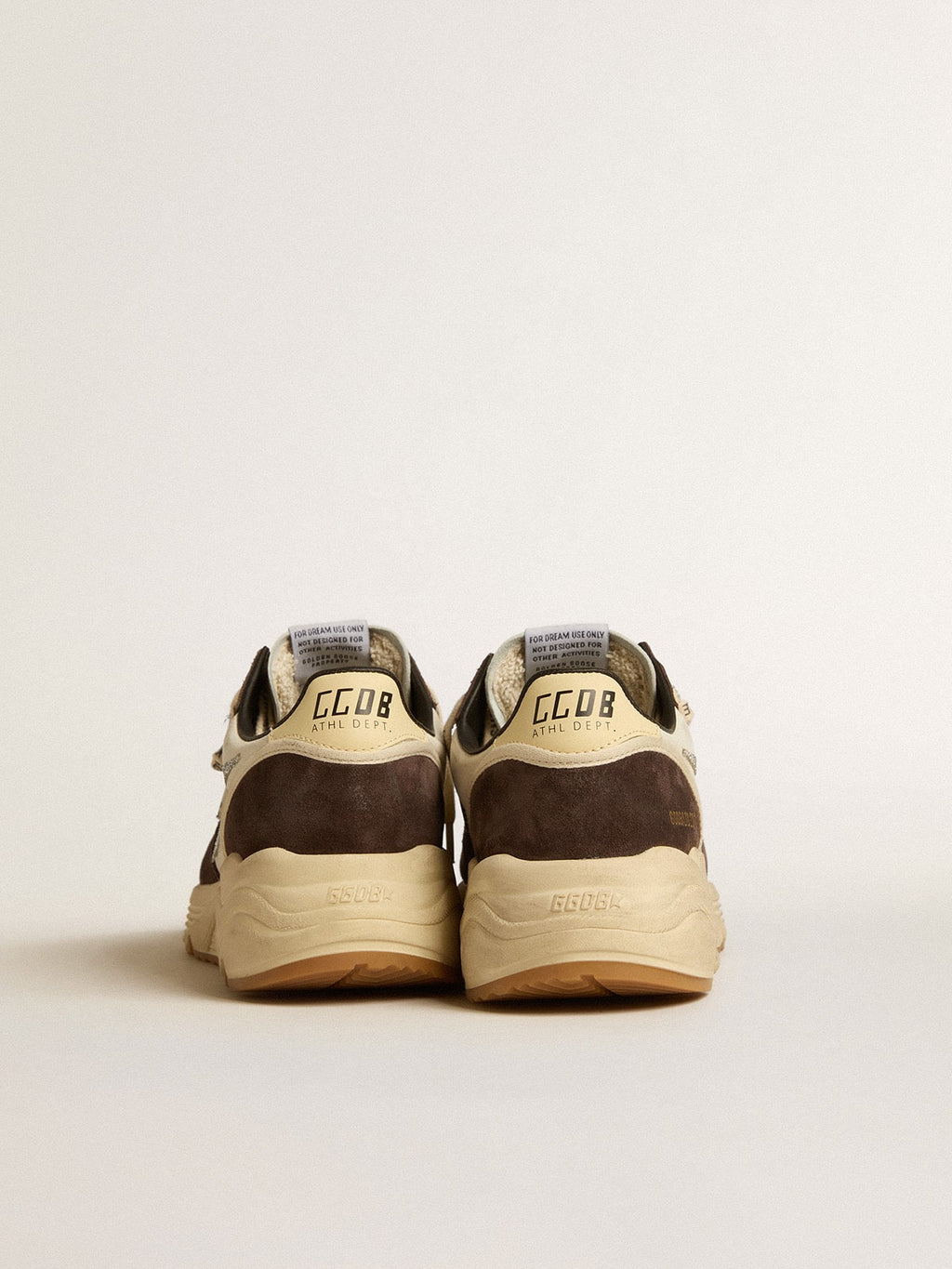 Women's Running Sole LTD in nappa and brown suede with a Swarovski crystal star