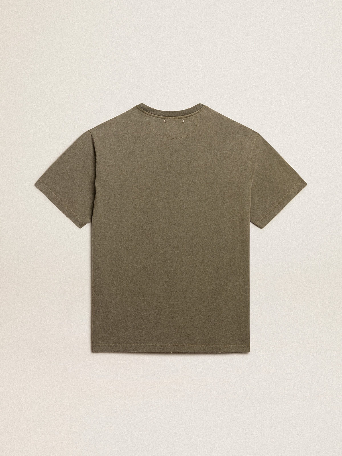 Women's olive green T-shirt with Golden lettering
