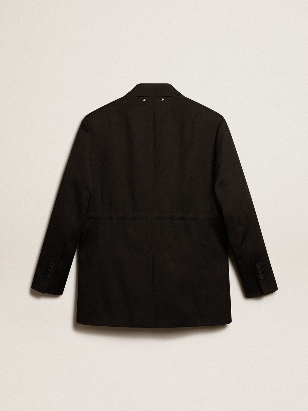 Women’s tuxedo jacket in black wool gabardine