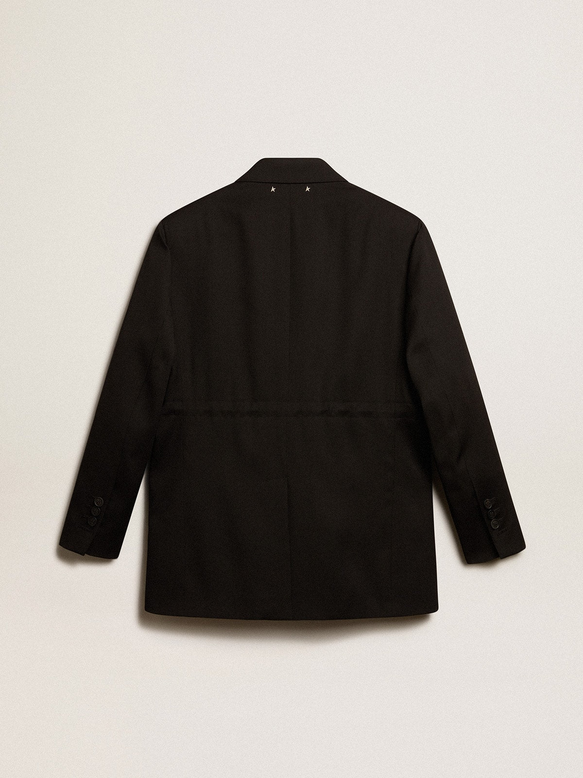 Women’s tuxedo jacket in black wool gabardine