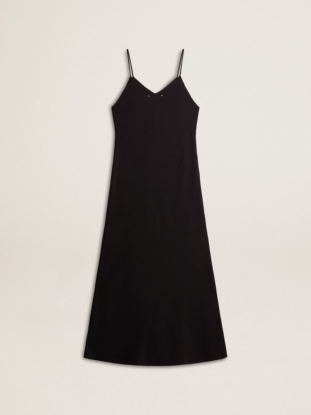 Women’s black slip dress with embroidery