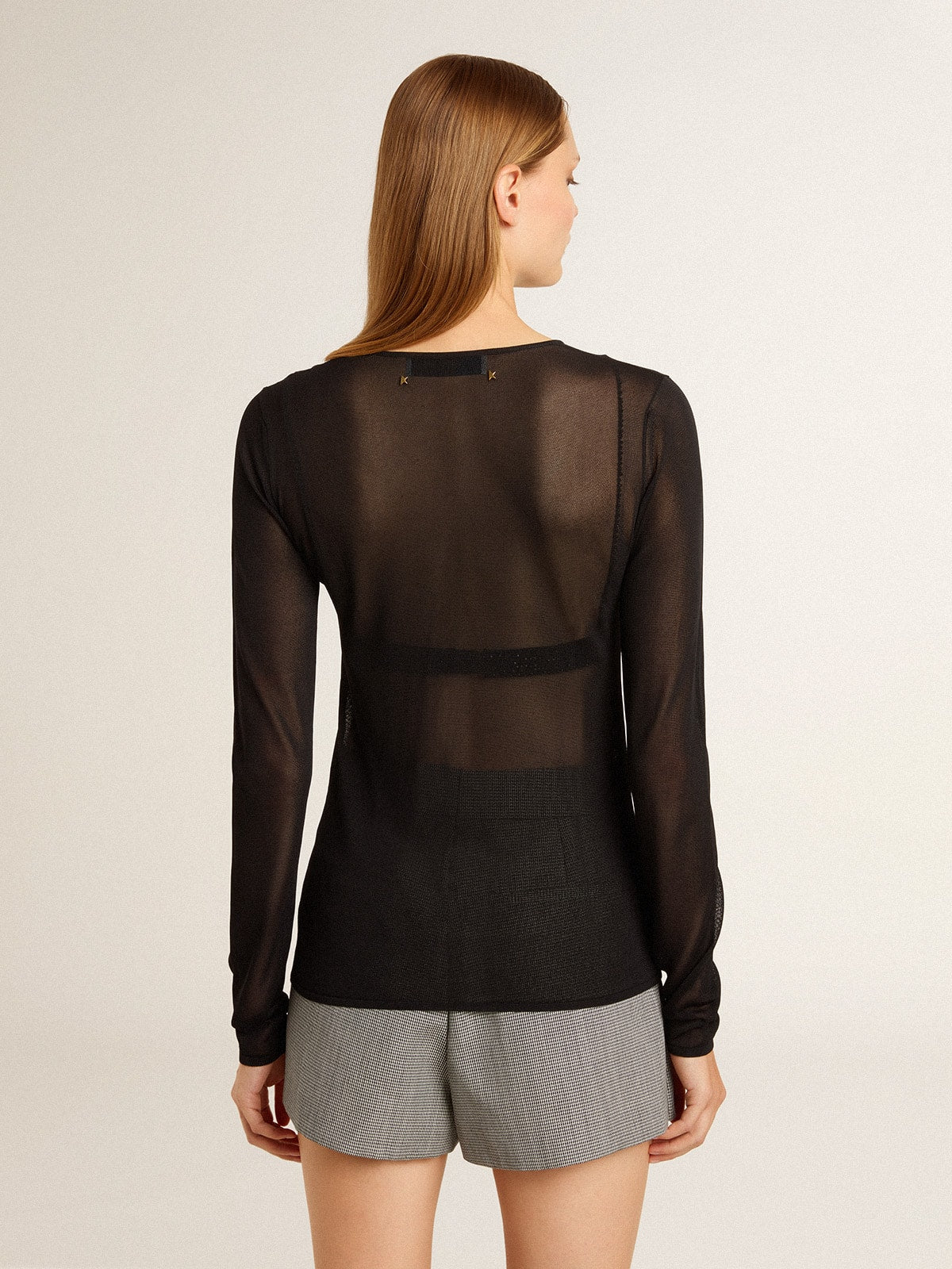 Women's black crew neck t-shirt