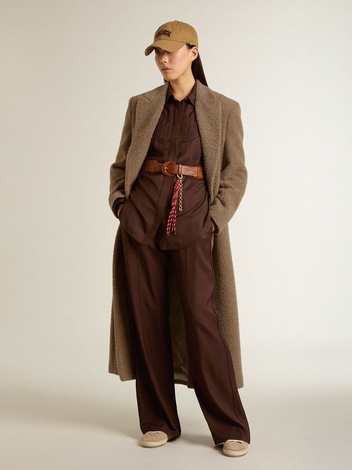 Women’s brown shirt with quilted details