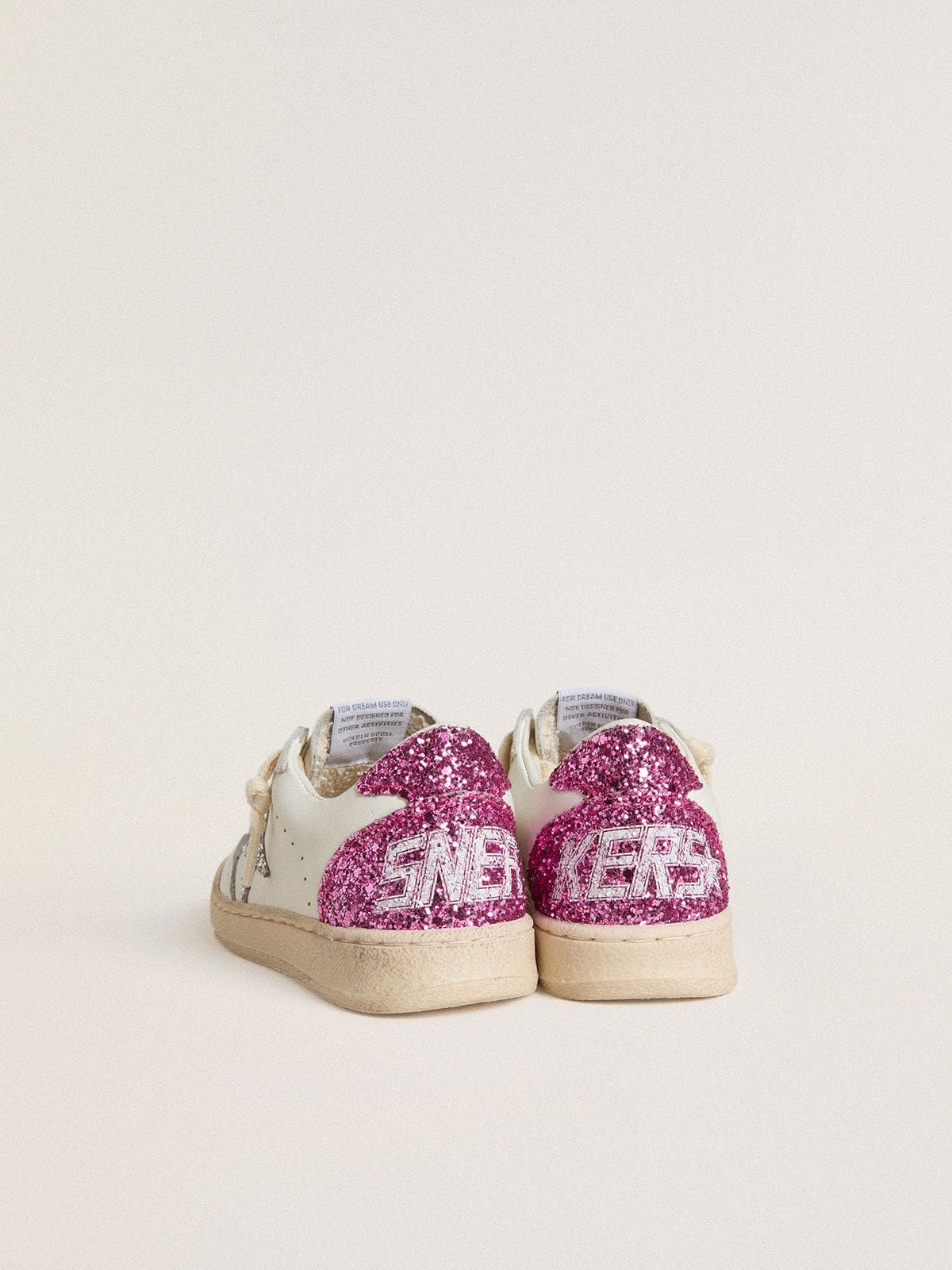 Young Ball Star with silver glitter star and pink glitter heel tab