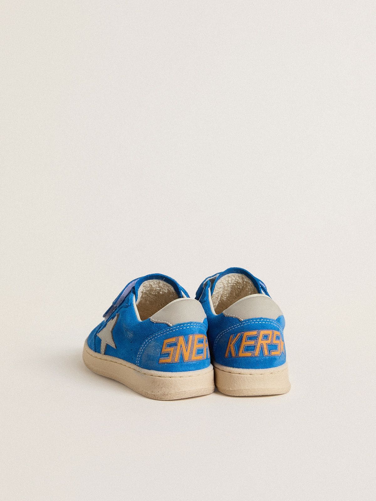 Young Ball Star in light blue suede with gray nubuck star and heel tab