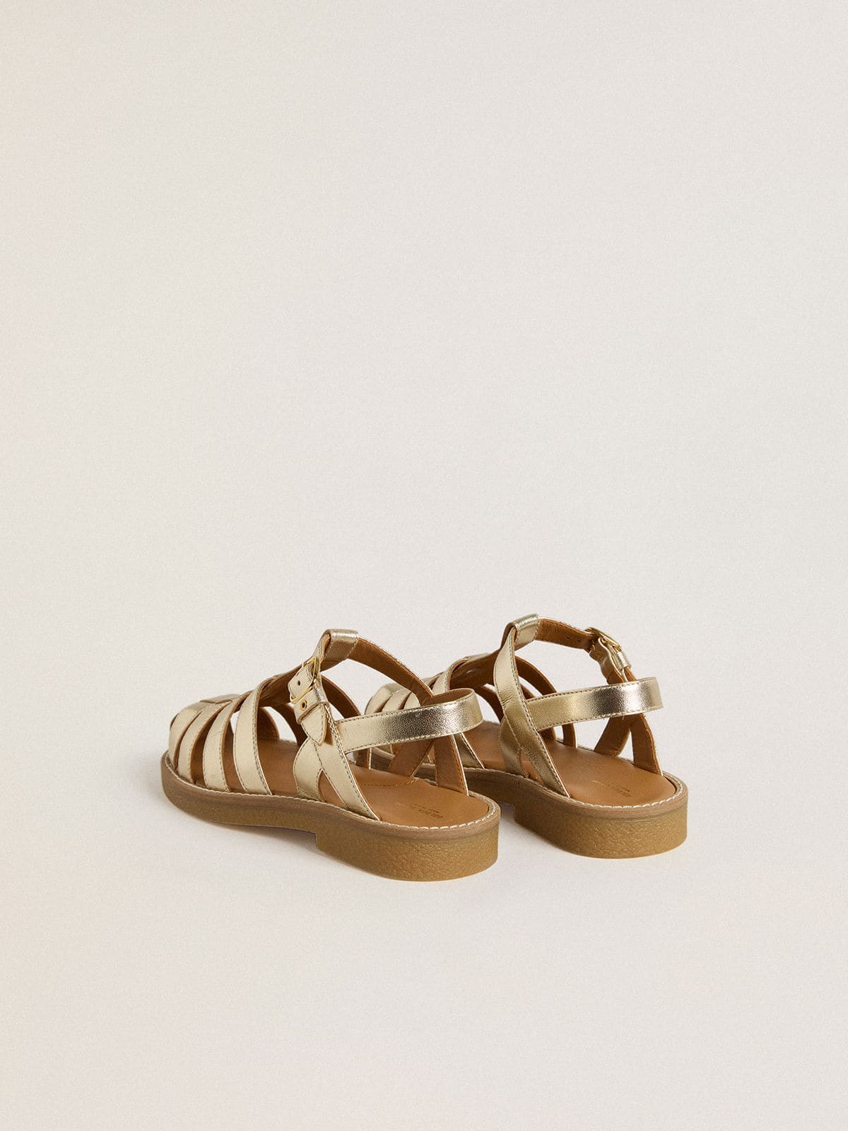 Young Maxime sandals in gold metallic leather