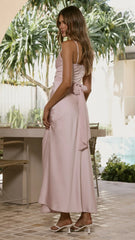 Zada Bow Maxi Dress Pink