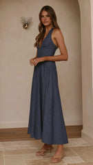Skye Maxi Dress Steel Blue
