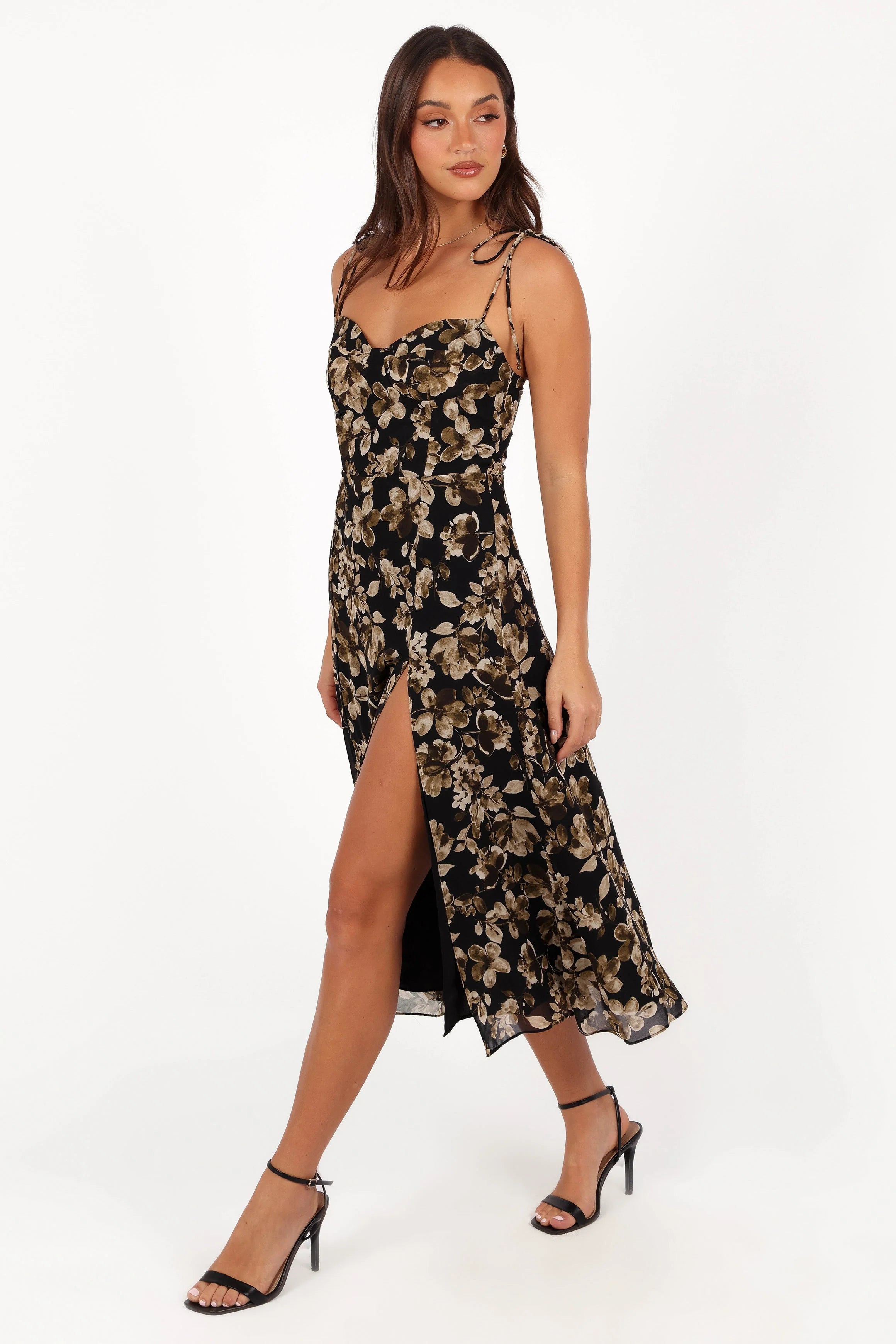 Arycia Midi Dress Black Floral