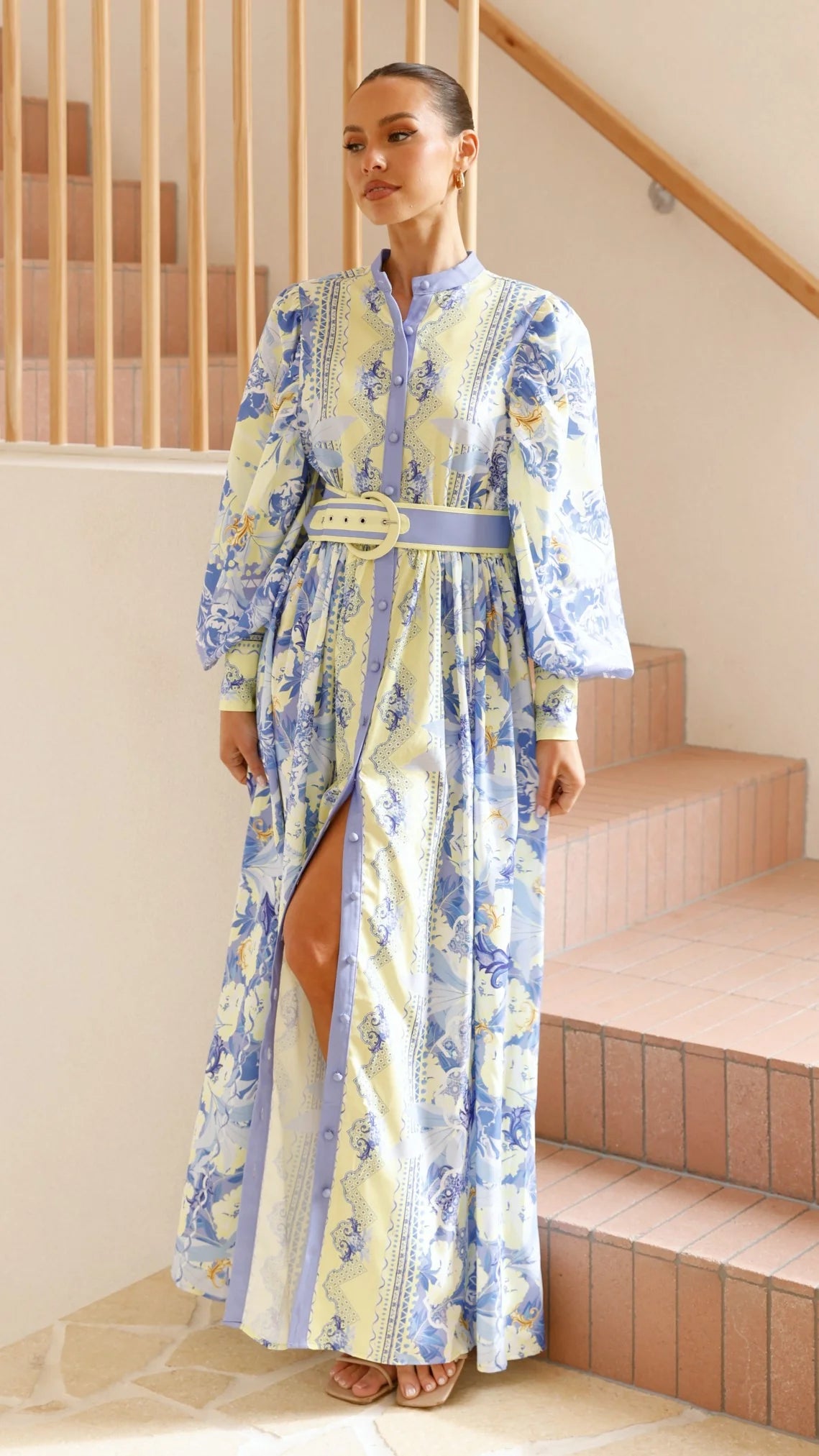 Kalliope Maxi Dress Blue Yellow