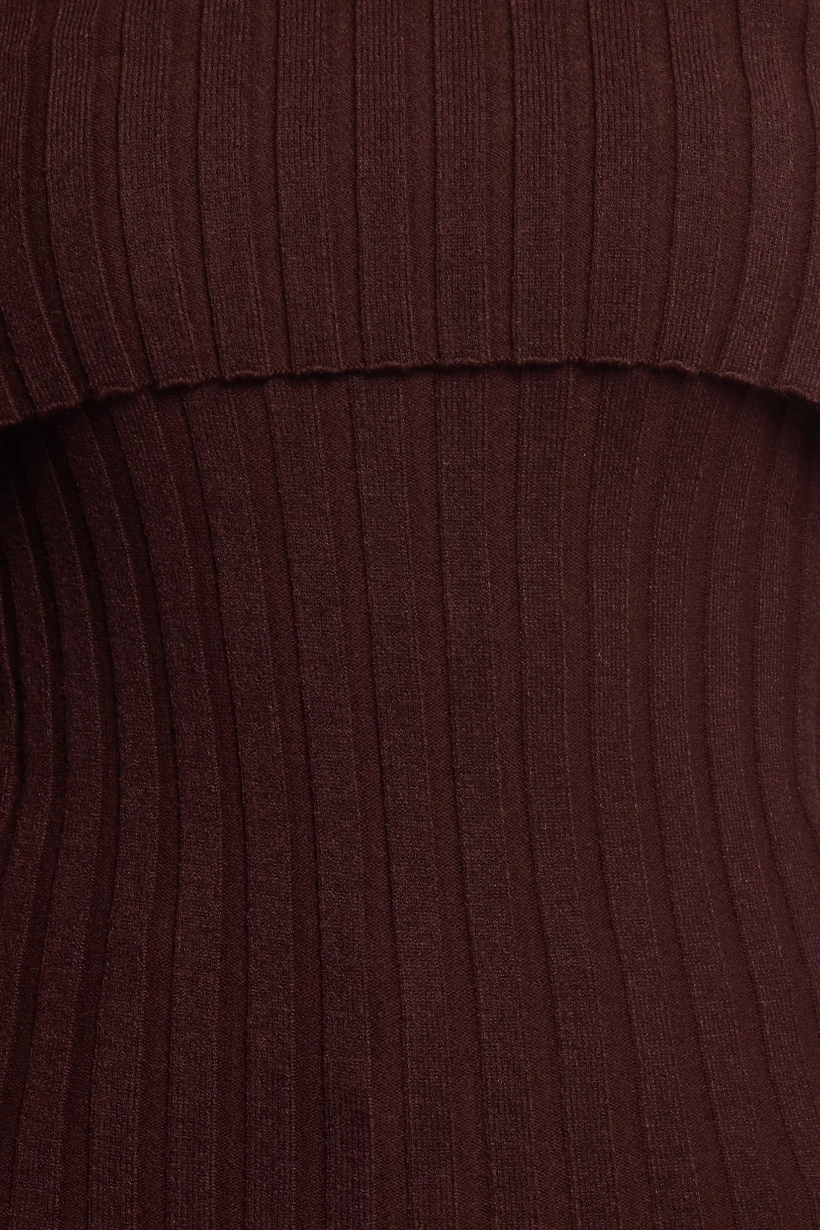 Inora Off Shoulder Knit Top Chocolate
