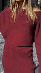 Iluka Knit Top Burgundy