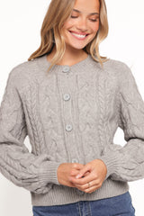 Nika Cable Knit Cardigan Grey