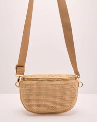 Beach Getaway Woven Straw Belt Bag