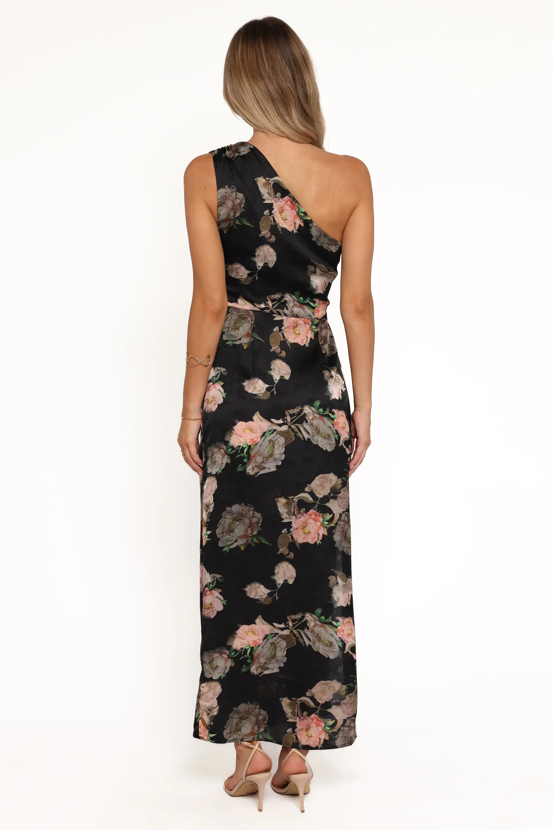 Nadia One Shoulder Maxi Dress Blurred Floral