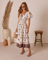 Creslen Fit And Flare Midi Dress