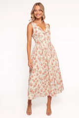 Velda Midi Dress Pink Floral