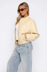 Tell Me Nothing PU Jacket Blonde