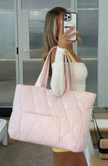 Always Moving Quilted Tote Bag Ballet Pink