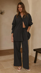 Zaila Pants Navy White Stripe