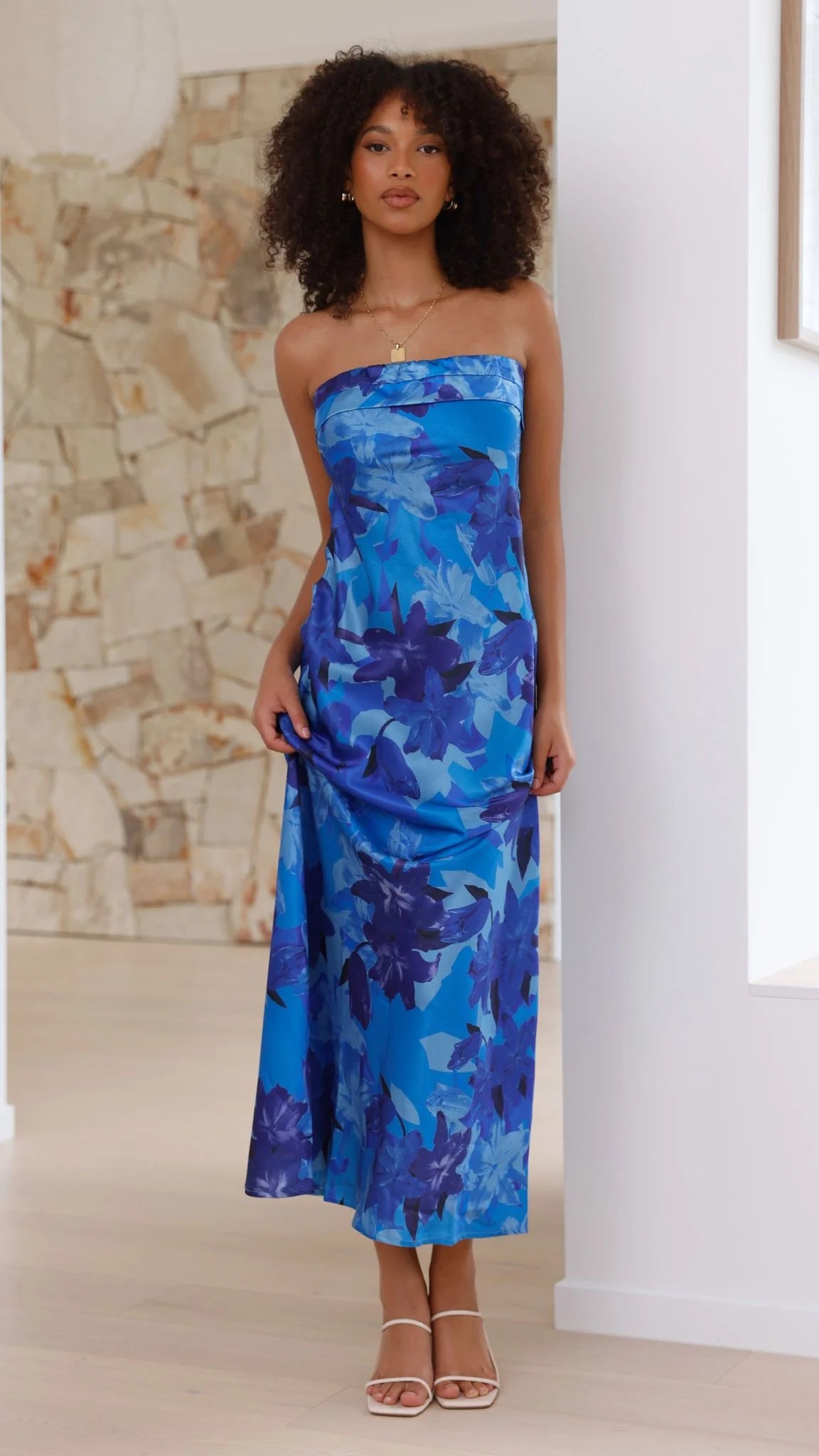 Miya Maxi Dress Blue Floral
