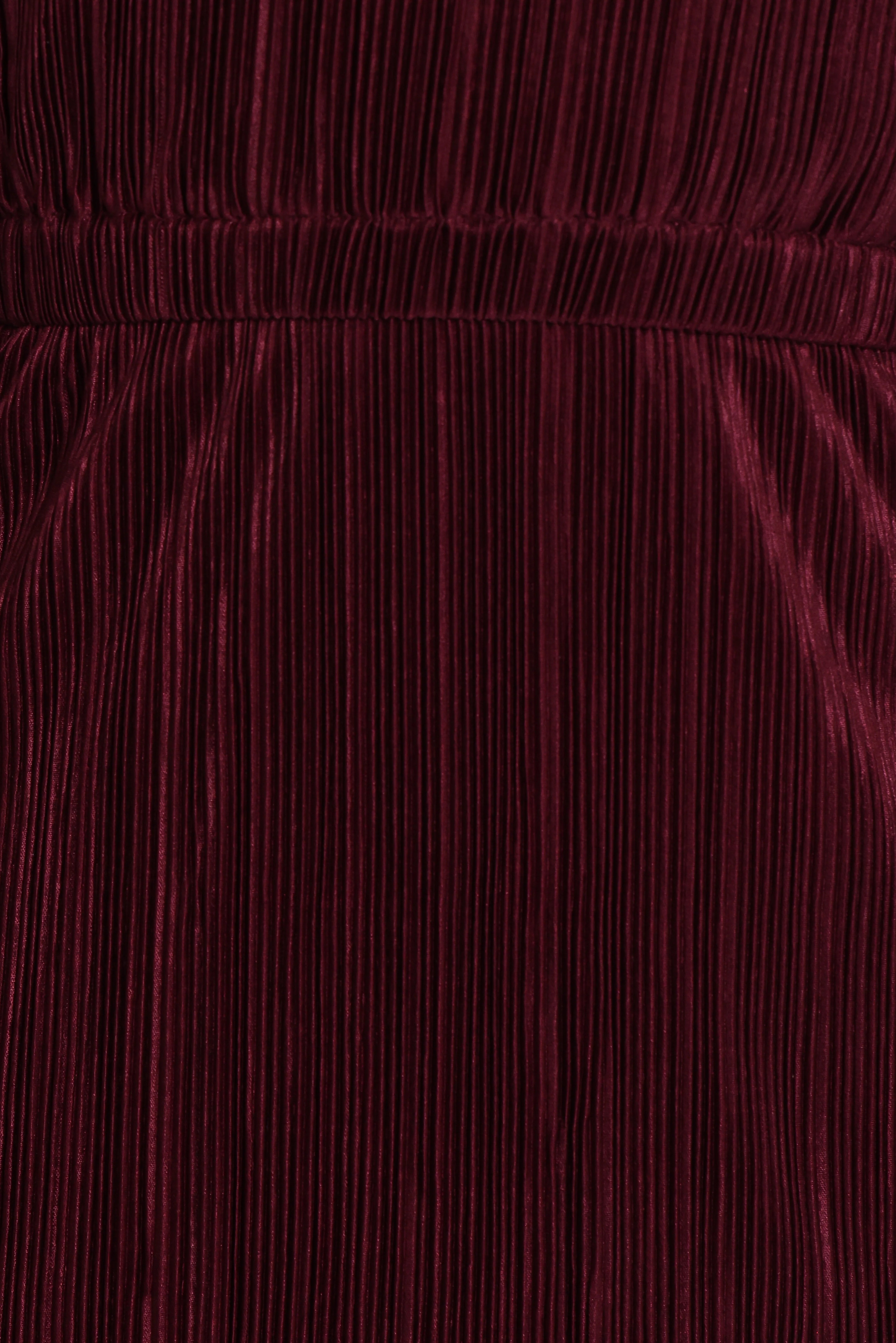 Pontee One Shoulder Pleated Midi Dress Burgundy