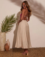 Logging Off Halter Crochet Maxi Dress