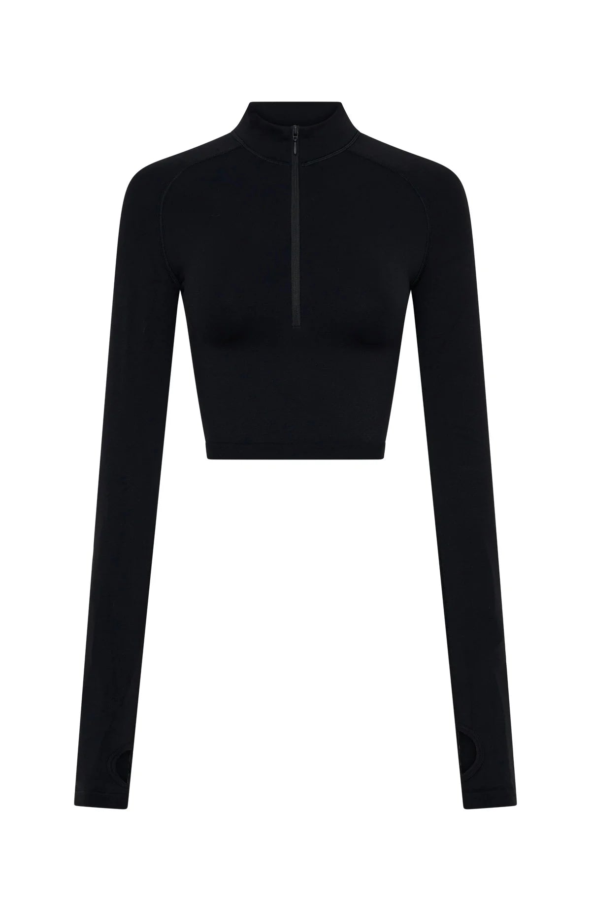 Stride Seamless Zip Long Sleeve Black