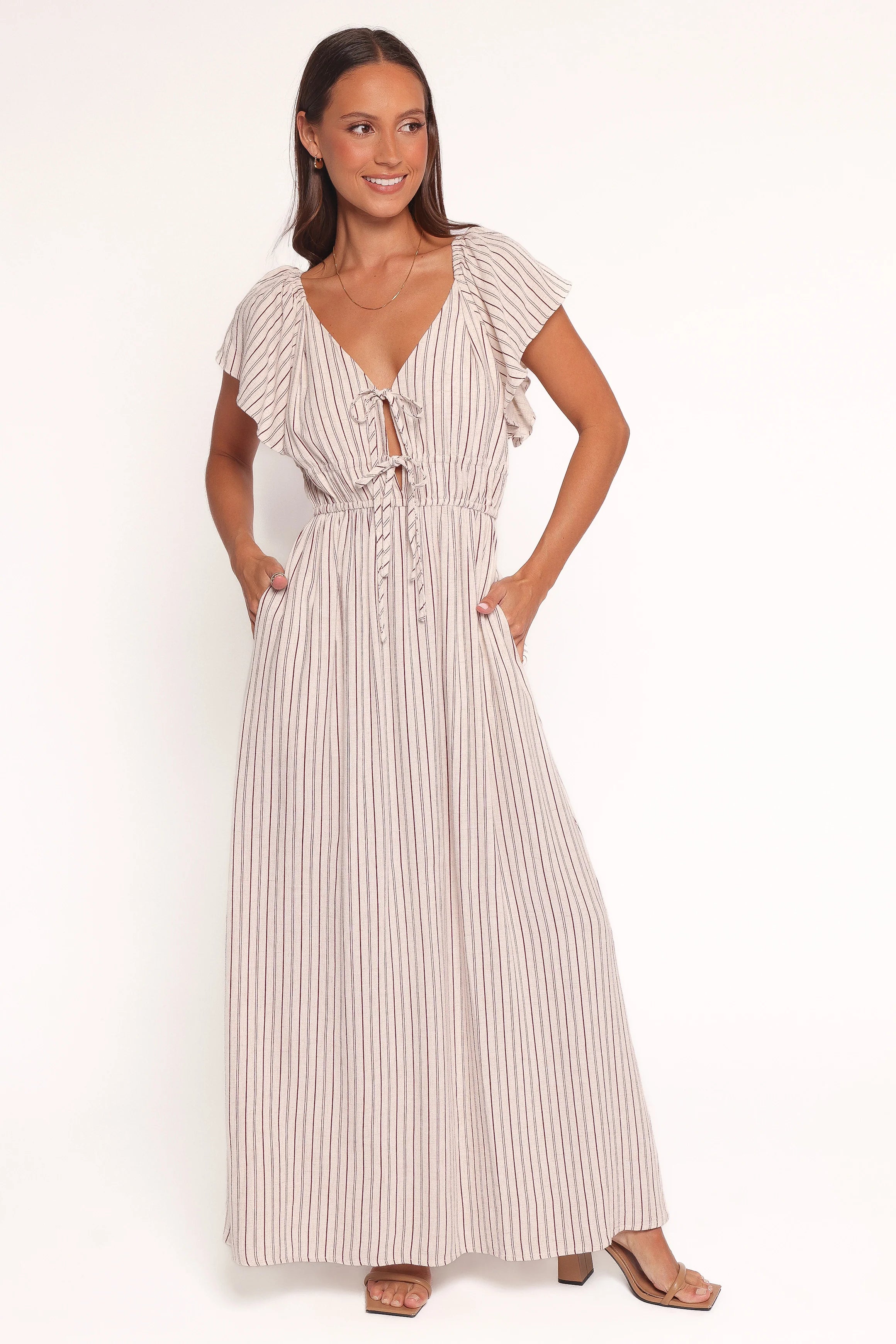 Martin Maxi Dress Cherry Red Stripe