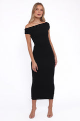 Spencer Off Shoulder Midi Dress Black