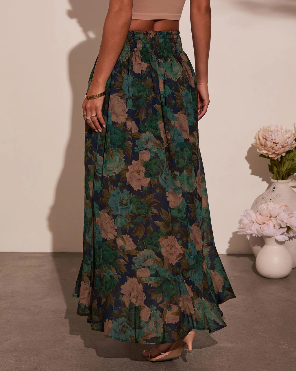 Levvie Front Tie Maxi Skirt