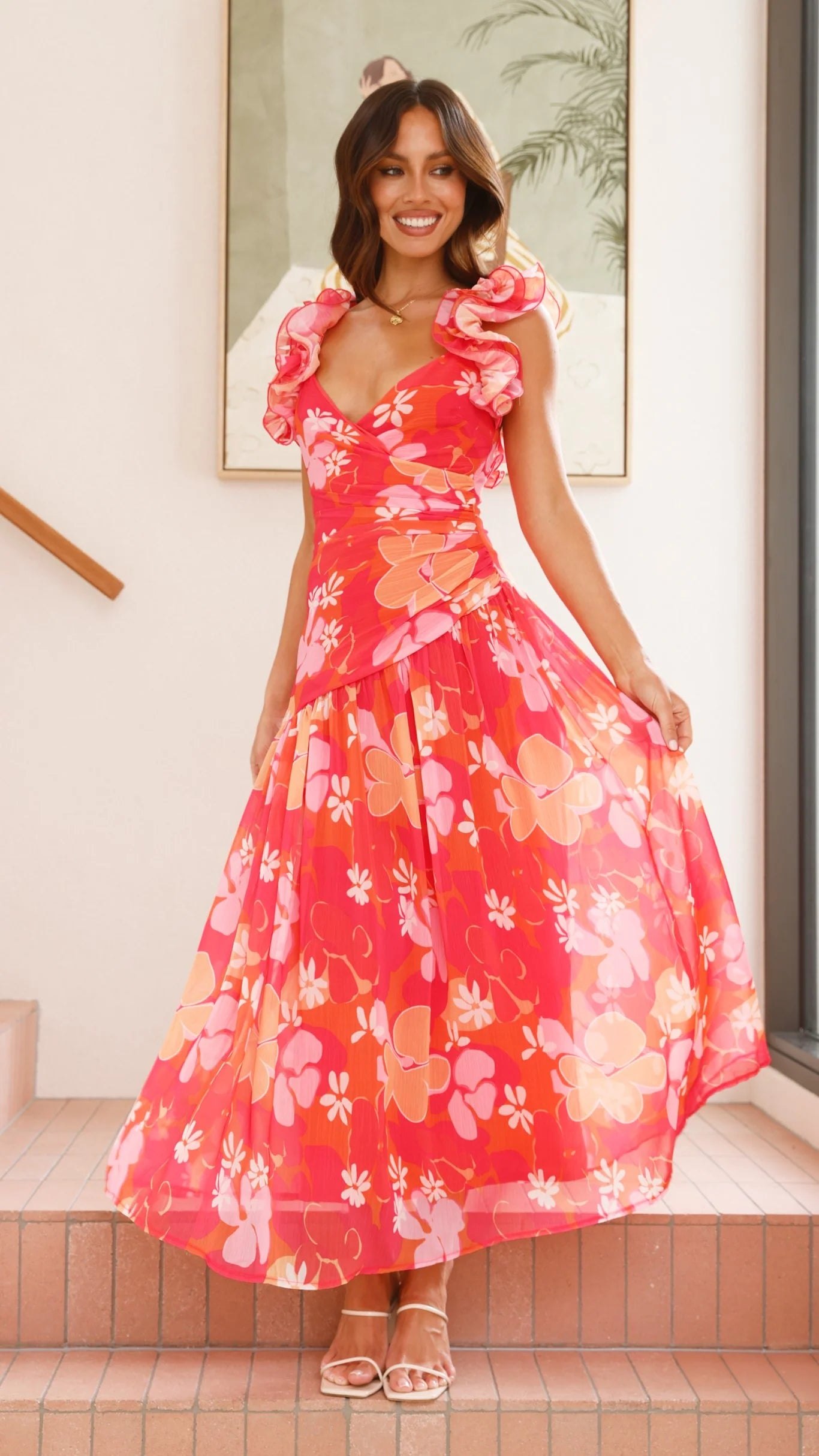 Alma Maxi Dress Blood Orange