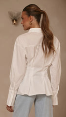 Riley Long Sleeve Top White