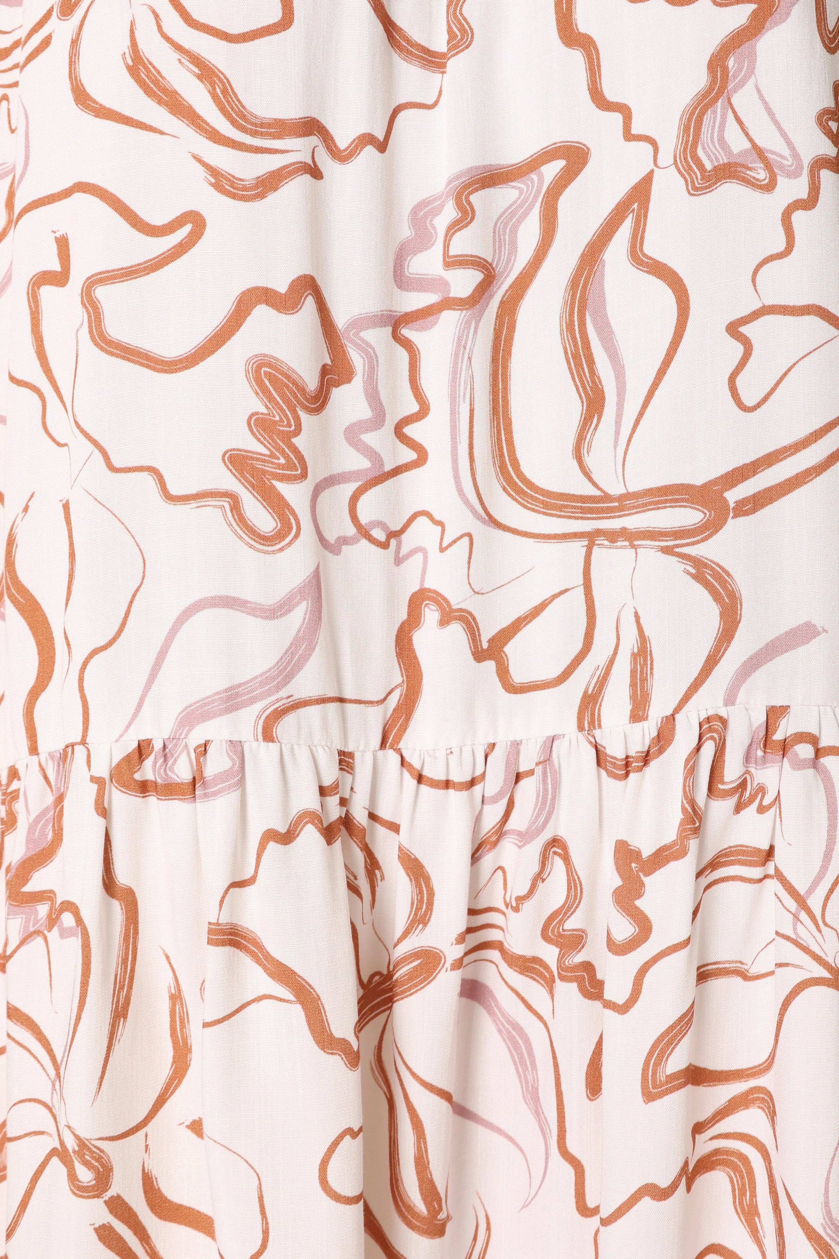 Solaris Mini Dress Tan White