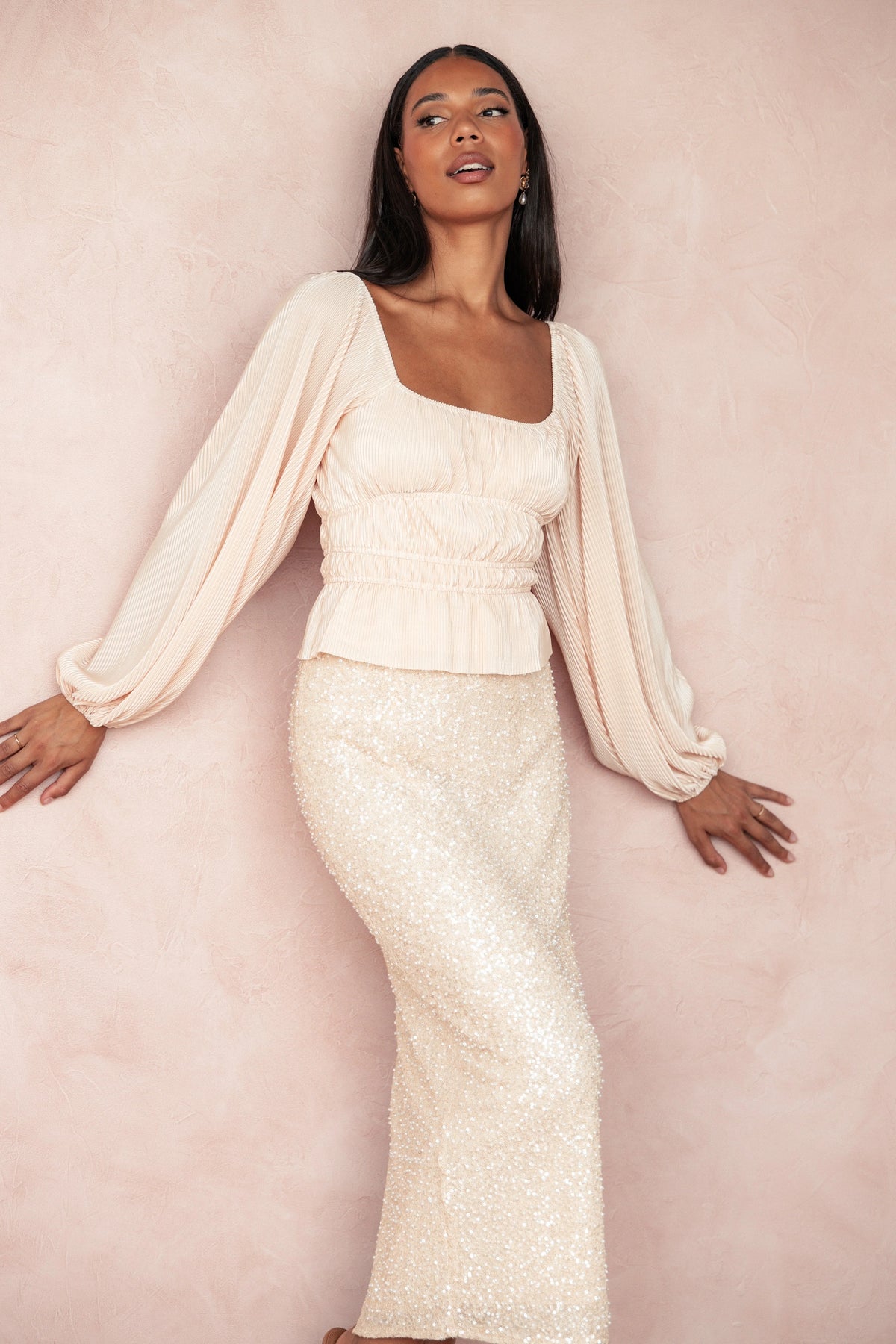 Ceppia Plisse Top Light Peach