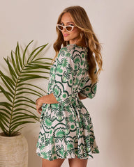 Seabloom Waist Tie Mini Dress