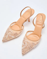 Early Exit Embellished Slingback Heels