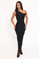 Hudson Off Shoulder Midi Dress Black