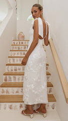 Usha Tie Strap Maxi Dress White