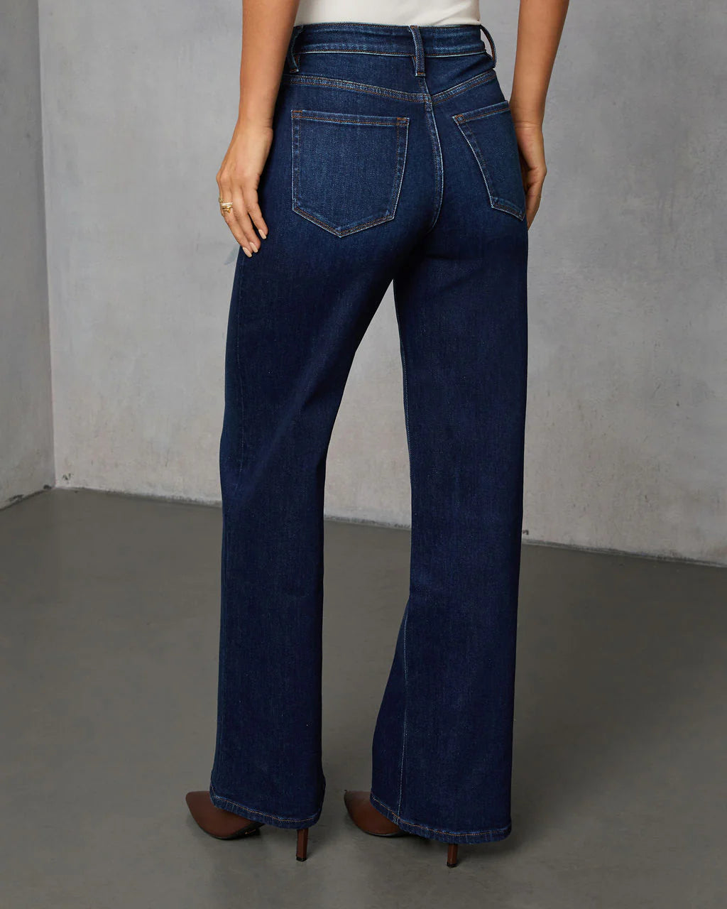 Lowland Stretch High Rise Relaxed Wide Leg Jeans